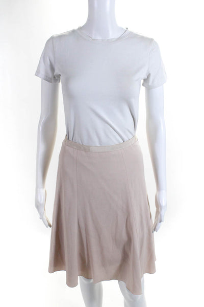 Paule Ka Womens Blush Lined Side Zipper Knee Length A-Line Skirt Size 36