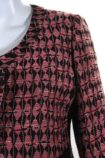 Maje Women's Long Sleeves Asymmetrical Abstract Print Jacket Size 40