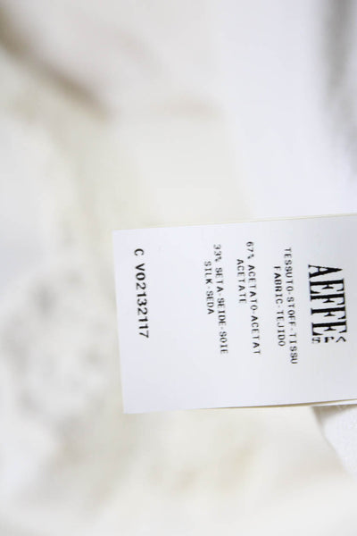 Philosophy di Alberta Ferretti Women's Sleeves Lace Trim Blouse Beige Size 8