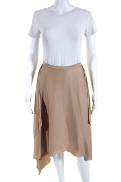 BCBGMAXAZRIA Women's Zip Closure Asymmetrical Midi Skirt Bronze Size XXS