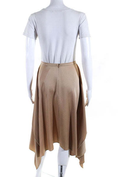BCBGMAXAZRIA Women's Zip Closure Asymmetrical Midi Skirt Bronze Size XXS
