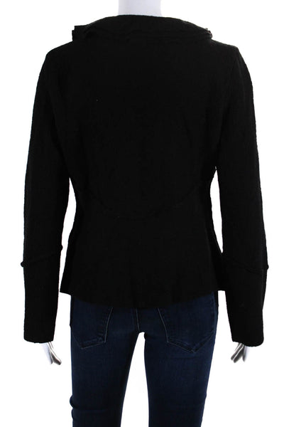 Willi Smith Women's Long Sleeves Open Front Sweater Black Size S