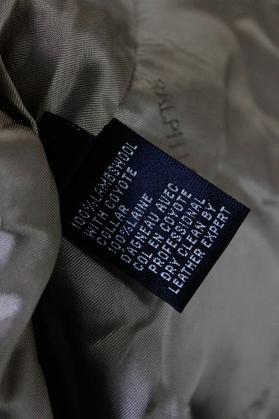 Ralph Lauren Women's Wool Herringbone Print Blazer jacket Beige Size 4