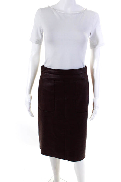 BCBGMAXAZRIA Women's Lined Faux Leather A-line Skirt Purple Size 0