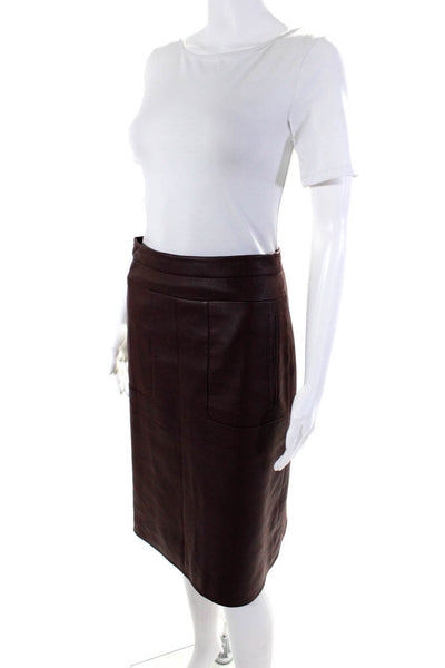 BCBGMAXAZRIA Women's Lined Faux Leather A-line Skirt Purple Size 0