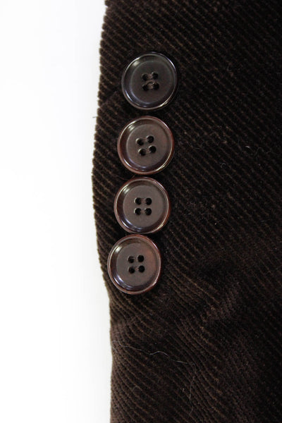 Black Tag Zara Man Mens Cotton Corduroy Two Button Blazer Jacket Brown Size 44