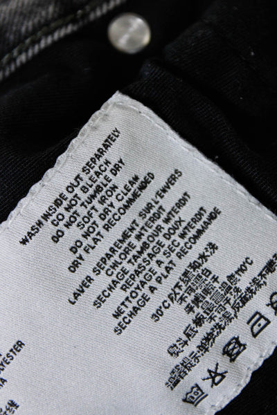 IRO Womens Cotton Acid Wash Five Pocket Mid-Rise Skinny Jeans Gray Size 26
