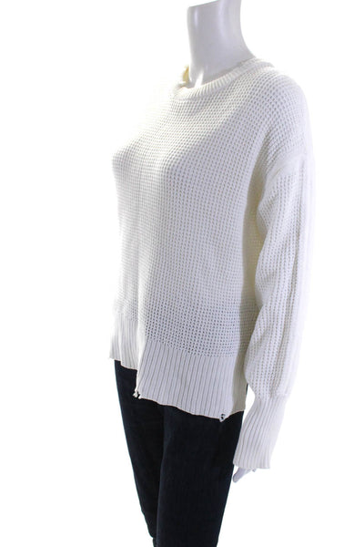 Pistola Women's Cotton Long Sleeve Crewneck Pullover Sweater White Size S