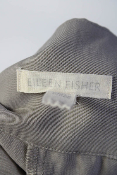 Eileen Fisher Womens High Rise Wide Leg Trouser Pants Beige Size Large