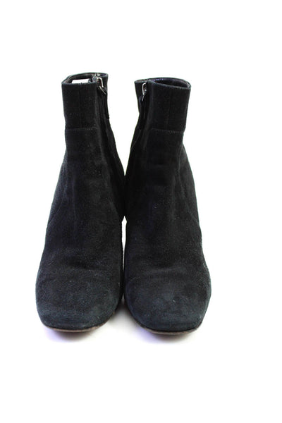 Barneys New York Women's Suede Block Heel Ankle Boots Black Size 39.5