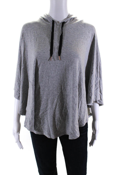 Beyond Yoga Womens Gray Front Pockets Pullover Poncho Hoodie Top Size XS/S