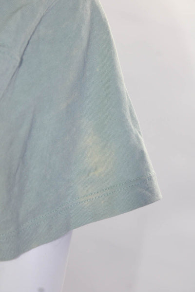 T Alexander Wang Womens Short Sleeve Cropped Tie Dyed Tee Shirt Blue Size Medium
