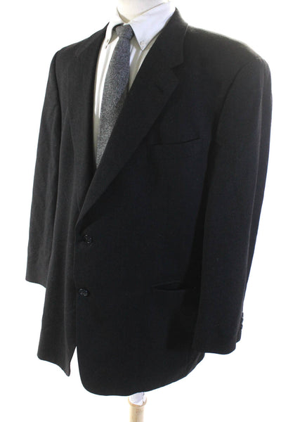 Burberry London Blue Label Mens Two Button Blazer Jacket Gray Wool Size 48R