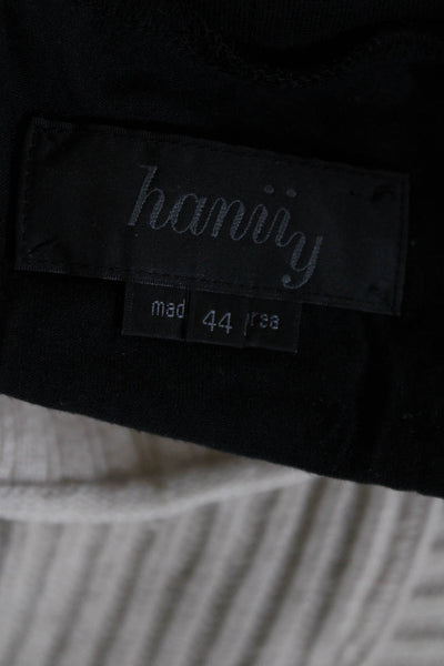 Hanii Y Womens Silk Blend Lace Trim Half Button Down Blouse Black Size EUR 44