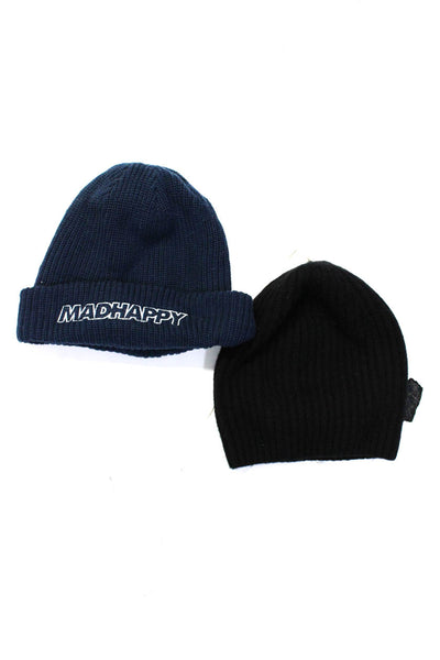 Intermix Madhappy Womens Black Cashmere Knit Beanie Hat Size OS Lot 2
