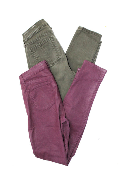 Rag & Bone Jean J Brand Womens Leggings Skinny Jeans Green Purple Size 27 Lot 2