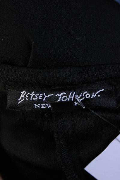 Betsey Johnson Womens Vintage Jersey Ruched A-Line Pull On Skirt Black Size M