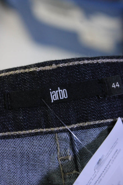 Jarbo Womens Zipper Fly High Rise Dark Wash Straight Leg Jeans Blue Size IT 44