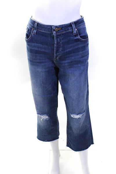 Joes Jeans Womens Distressed Mid Rise Niki Boyfriend Cut Jeans Blue Size 32