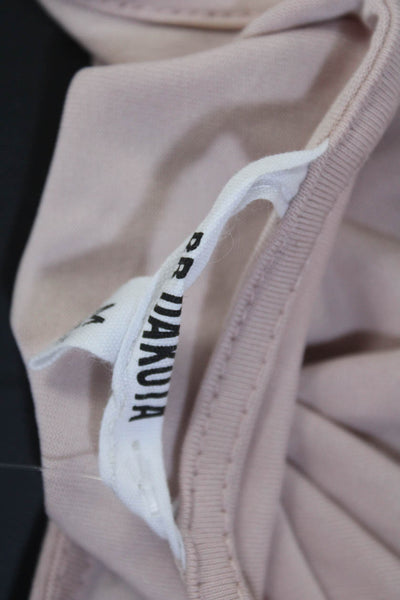 BB Dakota Womens Ruffled Trim Long Sleeve Boat Neck Blouse Top Baby Pink Size M