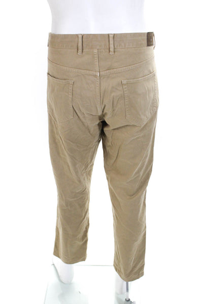 Peter Millar Mens Cotton Blend 5 Pocket Straight Leg Chino Pants Tan Size 38
