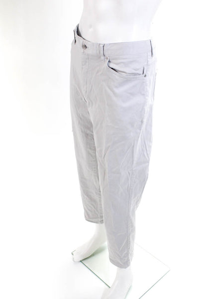 Peter Millar Mens Cotton Blend Five Pocket Straight Leg Pants Gray Size 38