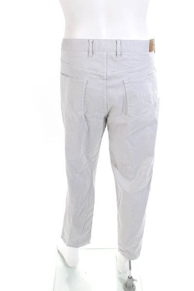 Peter Millar Mens Cotton Blend Five Pocket Straight Leg Pants Gray Size 38