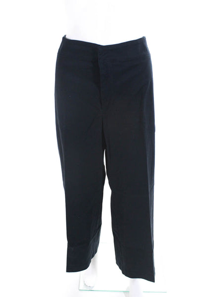 Jarbo Womens Wide Leg High Rise Pants Navy Blue Cotton  Size EUR 42