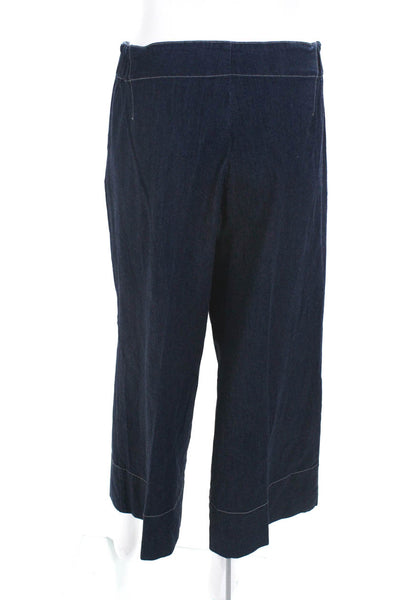 Jarbo Womens Dark Wash High Rise Wide Leg Jeans Blue Cotton Size EUR 42