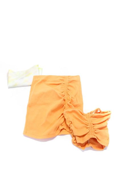 Zara Women's Elastic Waist Mini Skirt Orange Size S Lot 3