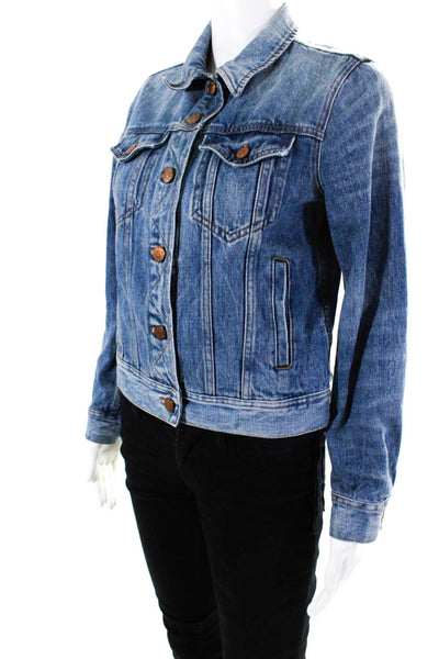 J Crew Indigo Women's Button Up Jean Jacket Blue Size S