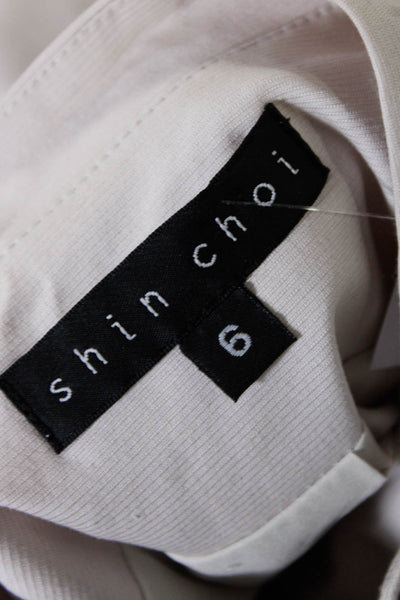 Shin Choi Womens Five Button Crew Neck Short Jacket Pink Cotton Size 6