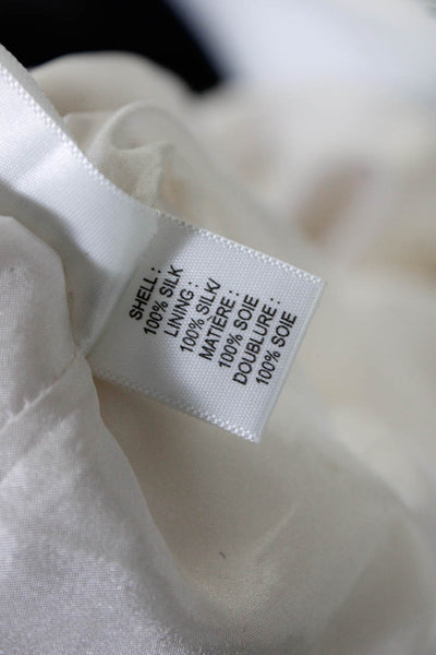 Vera Wang Lavender Label Womens Embellished Trim Silk Dress White Size 6