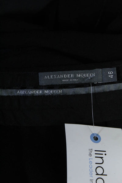 Alexander McQueen Men's Wool Silk Blend Pleated Dress Pants Black Size 46