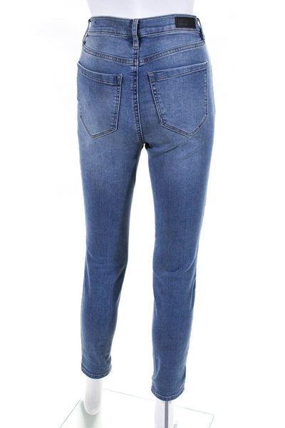 Nicole Miller Womens Blue Faded Wash Soho High Rise Ankle Skinny Jeans Size 6