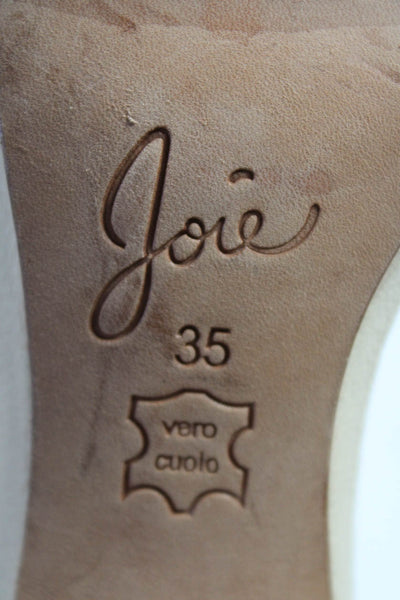 Joie Women's leather Peep toe Ankle Strap Heels Beige Size 5