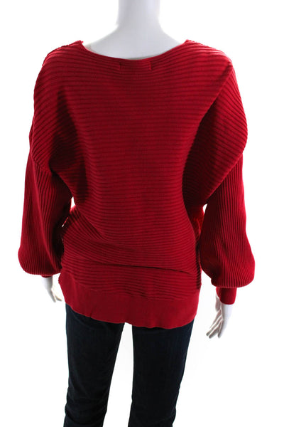 Hudson Womens Red Knotted V-neck Sweater Size 10 14610666