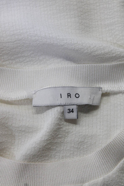 IRO Womens Pullover Long Sleeve Sheer Keyhole Neck Hemily Shirt White Size FR 34