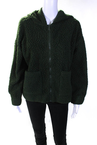 Splendid Womens Green Faux Sherpa Jacket Size 2 13865909