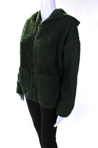 Splendid Womens Green Faux Sherpa Jacket Size 2 13865909