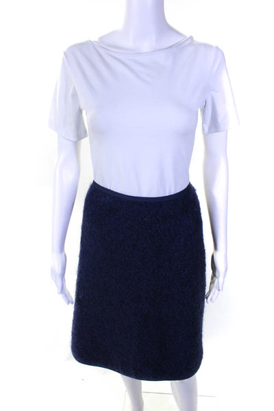 Escada Sport Women's Lined Faux Shearling A-line Skirt Blue Size 42