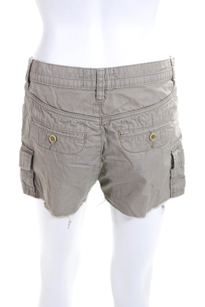 Zadig & Voltaire Women's Cotton Raw Hem Cutoff Cargo Shorts Green Size 36