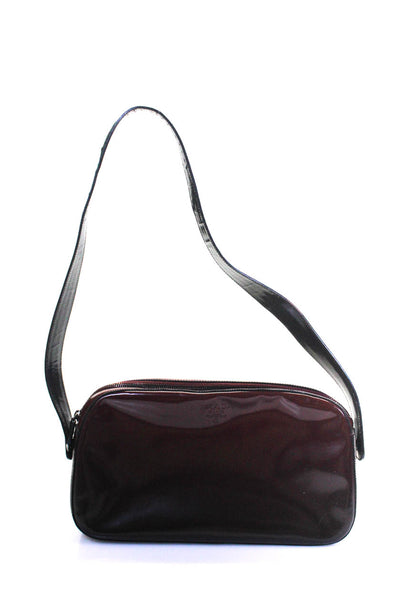 Prada Women's Leather Ombre Zip Shoulder Bag Red Size M