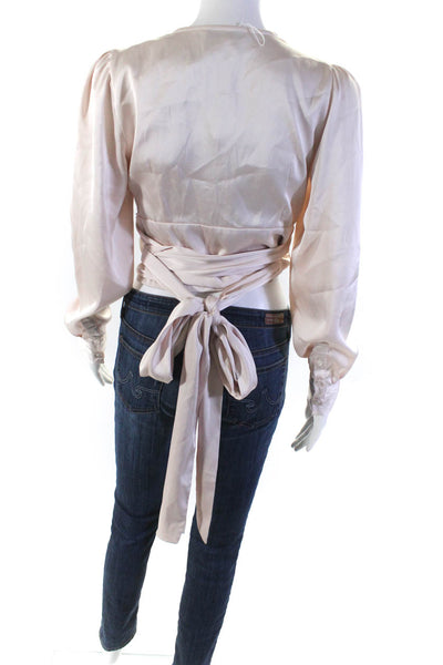 Marissa Webb Collective Womens Blush Tie Waist Blouse Size 8 14700456