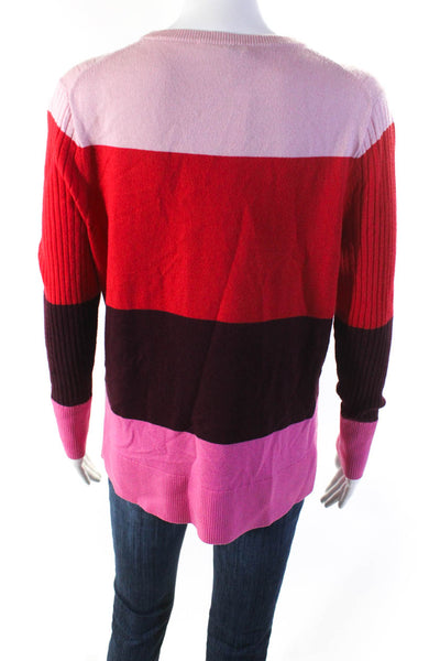 Tome Womens Pink Colorblock Sweater Size 12 12074934