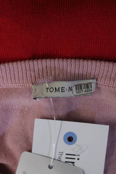 Tome Womens Pink Colorblock Sweater Size 12 12074934