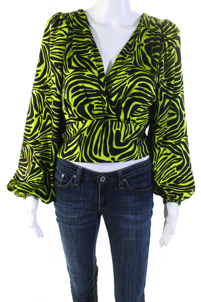 Ronny Kobo Collective Womens Green Zebra Top Size 10 15000018