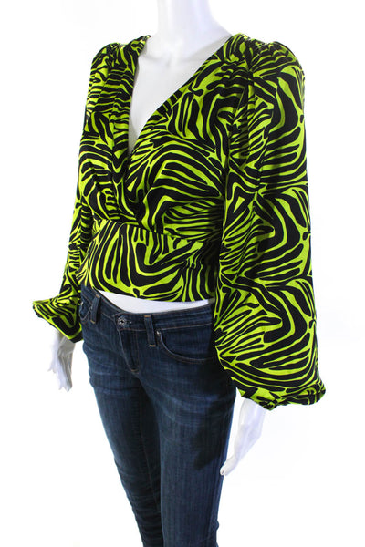 Ronny Kobo Collective Womens Green Zebra Top Size 10 15000018