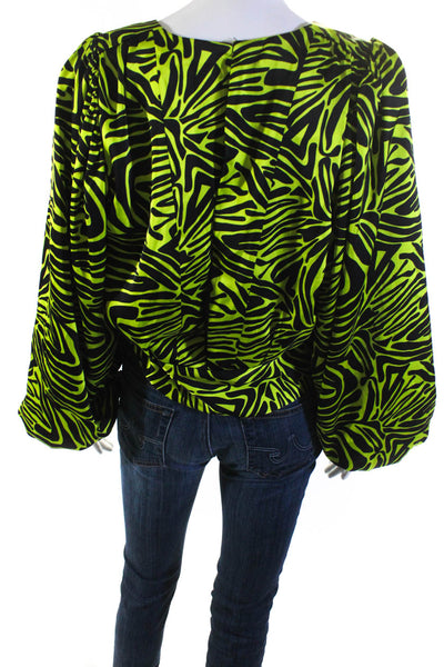 Ronny Kobo Collective Womens Green Zebra Top Size 10 15000018