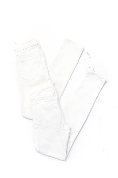 Rag & Bone J brand Women's Mid Rise Ankle Skinny jeans White Size 25, Lot 2